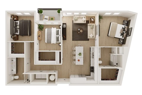 Floor plan for 3 beds, 2 baths, 1467 sqft